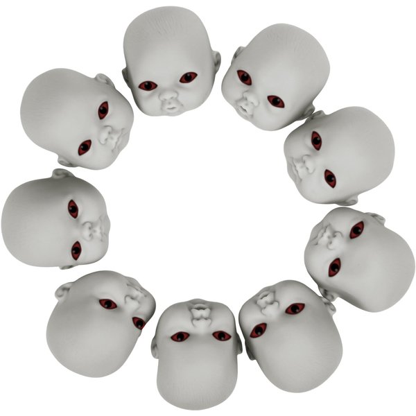 Libima 15 Pieces Halloween Baby Doll Heads, Doll Heads Haunted Doll Heads Creepy Doll Parts Scary Halloween Decorations for Halloween Party Decoration Supplies (Gray)