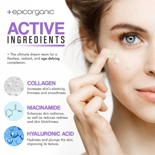 Epic Organic Night Repair | Anti Wrinkle Night Cream for Women | Anti Aging Night Cream with Hyaluronic Acid and Collagen | Night Moisturizer for Face | Day and Night Facial Skin Care | 1.7 oz