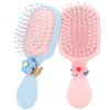 Heasy Kids Hair Brush, 2Pcs Toddler Hair Brush Cute Travel Mini Detangler Brush for Wet Dry All Hair Types Small Hair Brush for Kids Boys and Girls and 2 Hair Ties