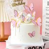 AUOCATTAIL 20 Pcs Butterfly Cake Topper 3D Pink & Purple Butterfly Cupcake Topper for Girls Women Happy Birthday Cake Wedding Party Food Decorations Supplies