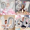 40 inch Big Size Number 8 Foil Helium Balloons Birthday Party Celebration Decoration, Digital Decorations Supplies, Wedding Anniversary Inch Decoration Kids(Silvery,Number 8)