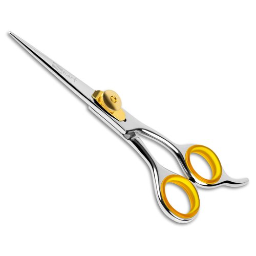SHARF Professional 5.75” Straight Barber Scissors: Sharp 440c Japanese Stainless Steel Hair Cutting Shears For Men & Women| Gold Touch Series Trimming Scissors w/Easy Grip Handles