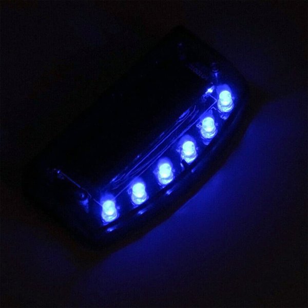 -Theft Flashing Light Blue Car Burglar Alarm Light 6 LED Car Alarm Warning Light Solar Powered