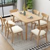 Fuloon Stretch Jacquard Chair Seat Covers Set of 6, Removable Washable Dining Chair Covers Anti-Dust Dining Room Chair Covers Seat Cushion Slipcovers (6, Beige)
