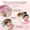 duludulu 4 Pack Silicone Teething Toys, Ring Teethers for Babies 0-6 6-12 Months Newborn Baby Teether Baby Teething Toys Relief Soothe Baby's Gums Infant Toys Gifts Baby Boys Girls Sweet Pink