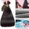 QTHAIR 14A Unprocessed Brazilian Virgin Straight Hair (20" 22" 24",300g) 100% Unprocessed Brazilian Straight Virgin Human Hair Extensions Weaves Natural Black