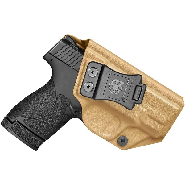 Amberide IWB KYDEX Holster Fit: Smith & Wesson M&P Shield Plus / M2.0 / M1.0-9mm/.40 S&W - 3.1" Barrel Pistol | Inside Waistband | Adjustable Cant | US KYDEX Made (Coyote Brown, Right Hand (IWB))