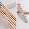 3Pcs Nail Art Brushes, Fcozpjk Nail Art Liner Brushes Set, Sizes 7/9/10mm Nail Design Brushes, Thin Striping Drawing Painting Pen for Gel Polish, Professional Supplies (Gold)