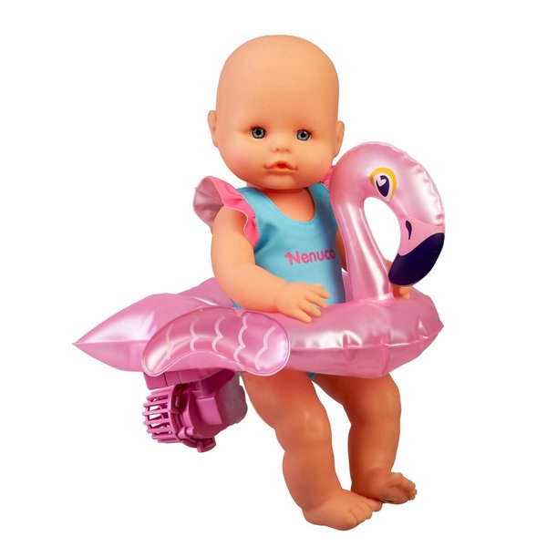 Nenuco Time to Swim Soft Baby Doll with Cute Swimsuit and Float, 12" Doll