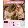 Texpot Karaoke Machine with 2 Wireless Microphones, Kids Toys Portable Bluetooth Speaker for Kids Adults Toddler, Christmas Girls Toys for 4 5 6 7 8 9 10 12 Year Old Birthday Gift Ideas (Pink)