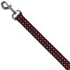Dog Leash Mini Checker Black Gray 3 Red 4 Feet Long 1.0 Inch Wide