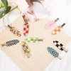 18PCS No Bend Hair Clips, Checkerboard No Crease Curl Pins, Acrylic Resin Flat Styling, Colorful Bang Seamless Duckbill Barrette for Makeup Hairstyle Accessories for Women Girls