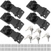 MUKLEI 5 PCS 2.5 Inch Keyed Hasp Locks, Twist Knob Keyed Locking Hasp with Keys and Screws, Metal Safety Hasp Latches Cabinet Knob Lock for Small Doors, Cabinets, Boxes, Matte Black