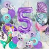 Mermaid Balloons Huge Number Balloons Printed Confetti Latex Marine Balloons for Mermaid 7th Birthday Party Decoration Supplies