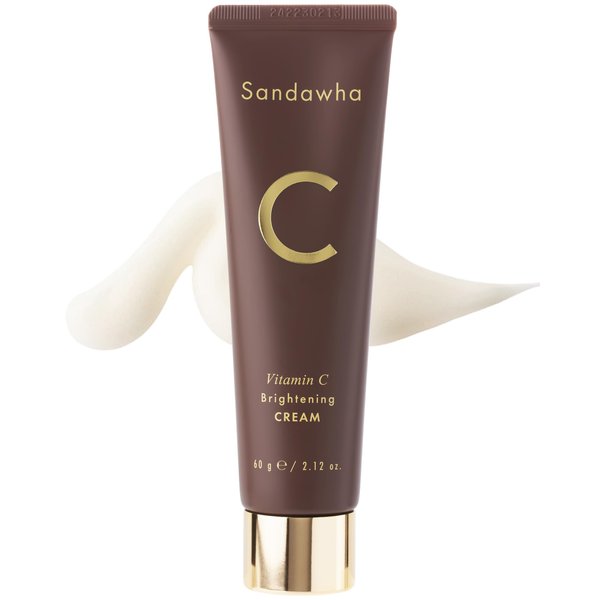 SanDaWha SKINCURE Vitamin C Cream - Vegan Korean Face Moisturizer- Radiant Glow & Revitalizing with 2% Ascorbyl Glucoside - Anti Aging Hydration Cream - Cruelty Free, Hypoallergenic, 2.03 oz.