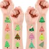 105 PCS Christmas Tree Temporary Tattoos Birthday Party Decorations Supplies Favors Mini Green Merry Xmas Tree Cute Decor Tattoo Stickers Gifts for Game Boys Girls Classroom School Prizes Reward