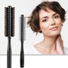 Geiserailie 2 Pieces Thick Round Hair Comb Bristle Round Hair Brush Blow Drying Hairbrush Small Brush Short Hair Massage Comb Head Massage Round Brush Roll Hairbrush for Wet or Dry Hair (Black)