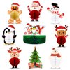 Christmas Party Honeycomb Centerpieces for Xmas Table Decorations, 9Pcs Christmas Center Pieces Tabletop Signs, Cute Santa Snowman Reindeer Holidays Honeycomb Centerpieces for Christmas Party Supplies