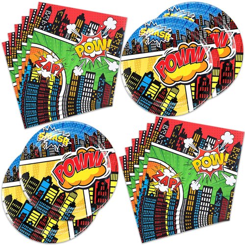 40 PCS superhero Theme Party Supplies - Perfect for Birthdays Party and More Party