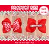 Whaline 6Pcs Red White Uniform Hair Bow Clips Red Plaid Stripe Dot Hair Barrettes Grosgrain Ribbon Alligator Clips for School Hair Accessories Xmas Party, 3 Styles