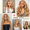 yeeport Honey Blonde Wig Human Hair 13x6 28 Inch Blonde Lace Front Wigs Human Hair Pre Plucked 27# Colored 180% Density Body Wave HD Lace Frontal Wigs Human Hair Glueless Wigs Human Hair