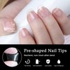 AddFavor 240pcs Short Square Nail Tips Soft Gel x Nail Tips Square Clear Fake Nails Extra Short Gel False Nails Full Cover Acrylic Nail Tips for Extension Nail Manicure Salon Home DIY