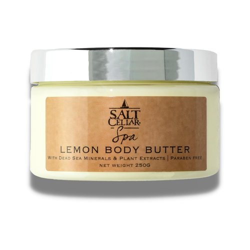Salt Cellar Spa Lemon Body Butter for Women, Made with Dead Sea Minerals, Shea Butter and Plant Extracts, Luxurious Skin Rejuvenation and Moisturization, Made in Israel, Cruelty-Free, Paraben Free