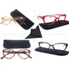 OLOMEE Women's Reading Glasses +2.00 Cat Eye Ladies Readers Stylish Modern Cateye Cheaters 4 Pack Lightweight Frame Comfortable Fit Spring Hinge
