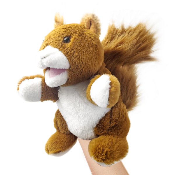 okegztoa Hand Puppets,10" Squirrel Hand Puppets for Kids,Hand Puppets for Toddlers 1-3 and Kids with Movable Mouth,Sloth Stuffed Animal Plush Puppets Toy Gift for Interactive Storytelling (Squirrel)