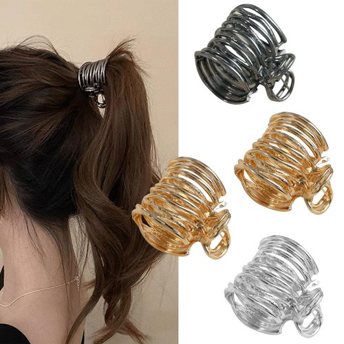 mdgfge Metal Hair Claw Clips Small Shark Hair Barrettes Ponytail Buckle Hair Clip Nonslip High Ponytail Holder Decorative Accessories for Women Girls Thin Thick Long Hair (4 Pcs)
