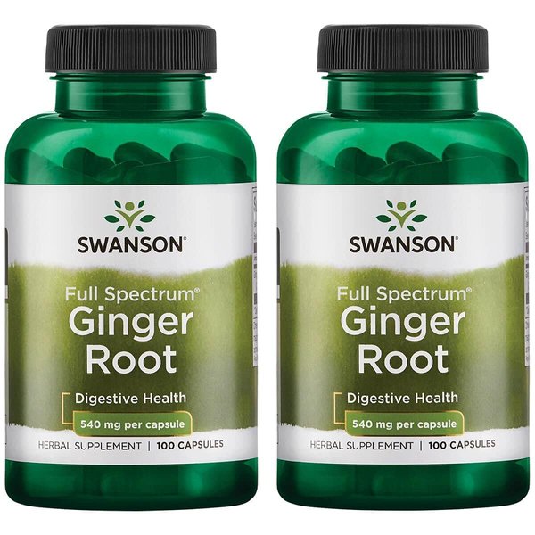 Swanson Premium Brand Full Spectrum Ginger Root 540 mg 100 Caps 2 Pack
