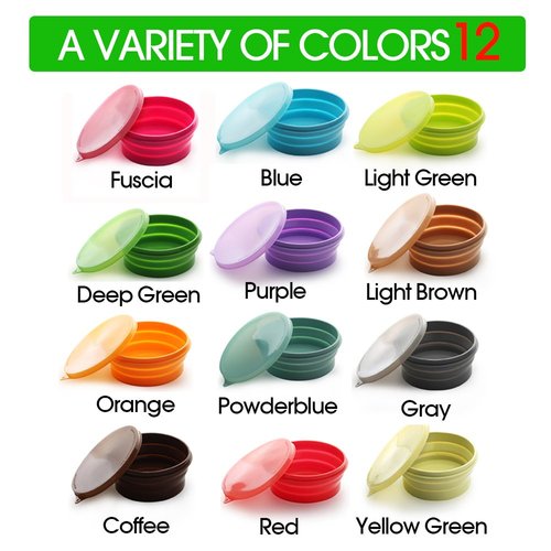 ME.FAN Silicone Collapsible Bowls - Silicone Folding Travel Bowl with Lids - Expandable Food Storage Containers Set - Portable, [27oz]