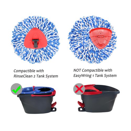 5 Pack Mop Replacement Heads Microfiber Spin Mop Refills Replace Head Safe for All Hard-surfaced Floors Includes 2 Extra Cleaning Cloths