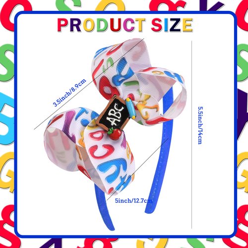Pvoiue Back To School Headband for Girls Teacher, School Bows for Girls Back To School Outfits School Bow Hair Clips,Pencil Hairbows Kindergarten Girls Students Toddler Hair Accessories