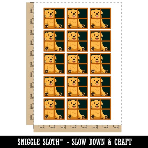 Dog Staring Out Window Temporary Tattoo Water Resistant Fake Body Art Set Collection - 15 2" Tattoos (1 Sheet)