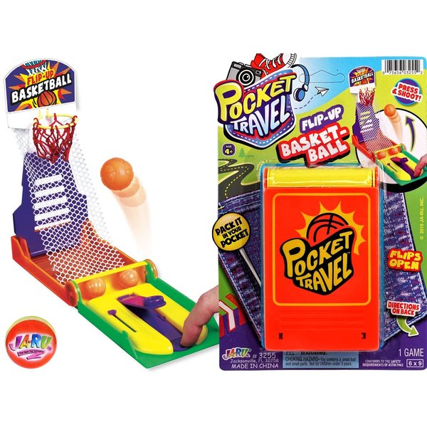 JA-RU Mini Basketball Game (1 Unit) Portable Hoop Shooting Sports Travel Toys for Kids. Tabletop & Office Desktop Handheld Accessory. Arcade Party Favors. 3255-1
