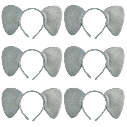 TopTie 6 PCS Elephant Animals Ears Headband, Halloween Decorations for Adult & Kid, Costume Hair Hoop Party Favors
