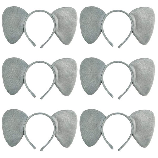 TopTie 6 PCS Elephant Animals Ears Headband, Halloween Decorations for Adult & Kid, Costume Hair Hoop Party Favors