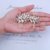 Iaceble Wedding Bridal Hair Comb Rhinestone Leaf Hair Combs Gold Pearl Side Comb Headpiece Bridesmaids Leaf Hair Comb Decorative Hair Accessories for Women and Girls Headdress
