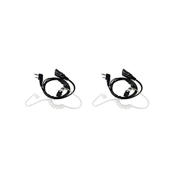 NSKI 2Pcs Air Acoustic Earpiece Headset for Two Way Radios UV-5R UV-B6 BF-888S UV-B6 UV-B5 Walkie Talkies 2-Pin Jack