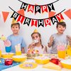 Happy Birthday Banner Sign Red Black Cardstock Decorations Birthday Flag Bunting Backdrop Decor Party Supplies Happy Birthday Decorations for Girls Boys Women