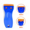 Zorveiio 200 Pcs Plastic Razor Blades Plastic Scraper Blades Double Edge Razor Blade for Removing Labels Stickers Gasket Decals on Glass Car Window - Blue