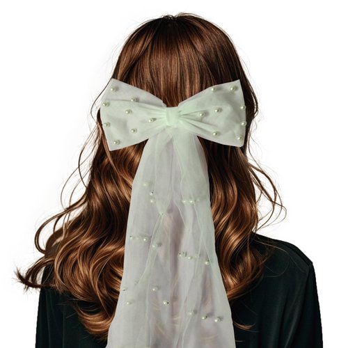 Wedding Bow-Knot Veil Bachelorette Decorations Bridal Hair Clip Bridesmaid Favors Bride to Be Bridal Shower Gift