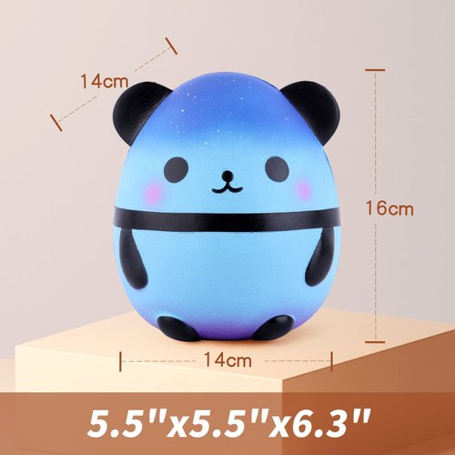 Anboor 5.5" Squishies Jumbo Panda Egg Creamy Candy Ice Cream Slow Rising Scented Kawaii Squishie Animal Toy for Collection,1 Pcs (Galaxy)