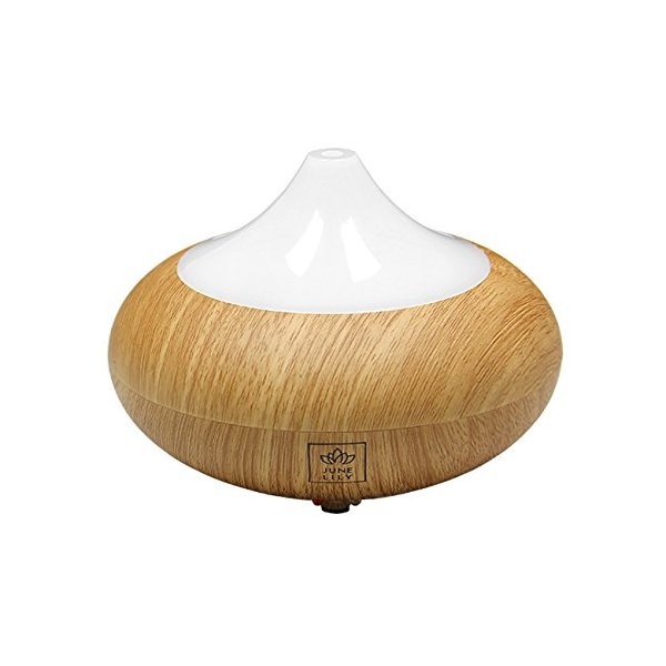 JUNE LILY Ultrasonic Aromatherapy Diffuser for Essential Oils Air Atomizer, Light Wood-Grain