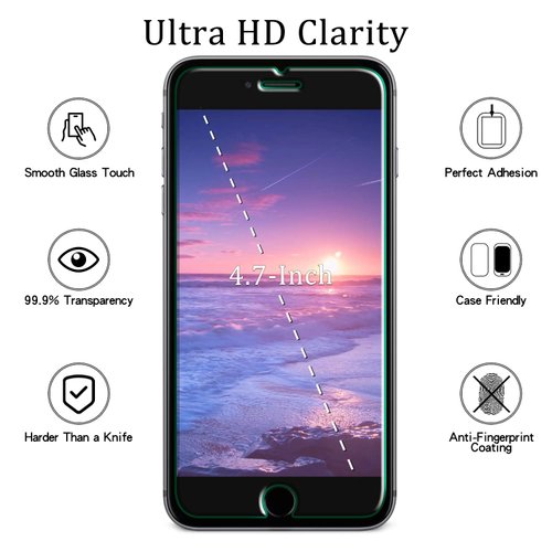 MAYtobe [2 Pack] Designed For iPhone SE 2020, iPhone 8, 7, 6s, 6 Screen Protector Temperer Glass, Case Friendly, Bubble Free, Easy to Install