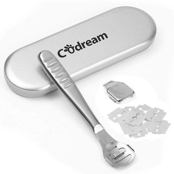 Codream Pedicure Callus Shaver Foot File Care Hard Skin Remover Callus Shaver Sets with Case, Foot File Heads & 10 Replacement Blade