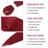 34inch Long Braiding Hair Pre Stretched 6 Packs 110G/Pack Burgundy Easy Braids Yaki Texture Synthetic PreStretched Crochet Hair Extensions For Braiding(#900,6Packs,34inch)