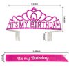 ACO-UINT Birthday Crown for Women, Hot Pink Birthday Headband Birthday Sash It's My Birthday Crown, Birthday Girl Crown Birthday Tiara Birthday Decorations Birthday Gifts