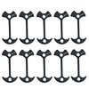 10pcs Fishbone Tent Stakes Pegs Lengthen Deck Nail Anchor Stopper Guyline Tensioner Camping Accessories(Black)